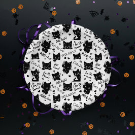 Muster für niedliche Schwarze Katzen und Redewendu Pappteller