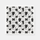 Muster für niedliche Schwarze Katzen und Redewendu Serviette (Vorderseite)