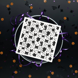 Muster für niedliche Schwarze Katzen und Redewendu Serviette