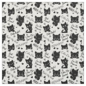 Muster für niedliche Schwarze Katzen und Redewendu Stoff (Muster)