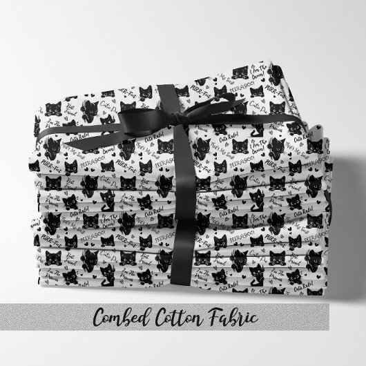 Muster für niedliche Schwarze Katzen und Redewendu Stoff