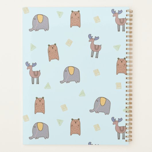 Muster für Niedliche skandinavische Tiere Planer (Rückseite)