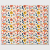 Muster für niedliche Sommerkorallen und Navy Blue Geschenkpapier (Flach)