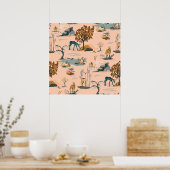 Muster für niedliche und farbenfrohe Tiere und Ein Poster (Küche)