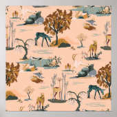 Muster für niedliche und farbenfrohe Tiere und Ein Poster (Vorne)