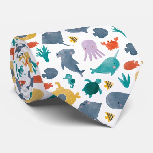 Muster für niedliche Wasserfarben Krawatte (Gerollt)