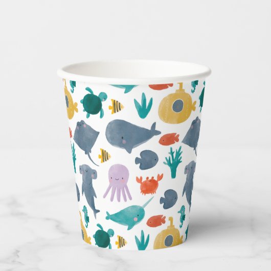 Muster für niedliche Wasserfarben Pappbecher (Vorderseite)