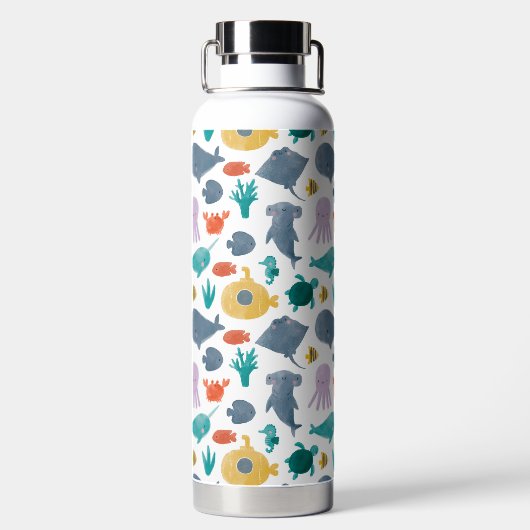 Muster für niedliche Wasserfarben Trinkflasche (Rückseite)