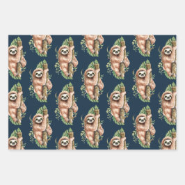 Muster für niedliche Wasserfarben und tropische Bl Geschenkpapier Set