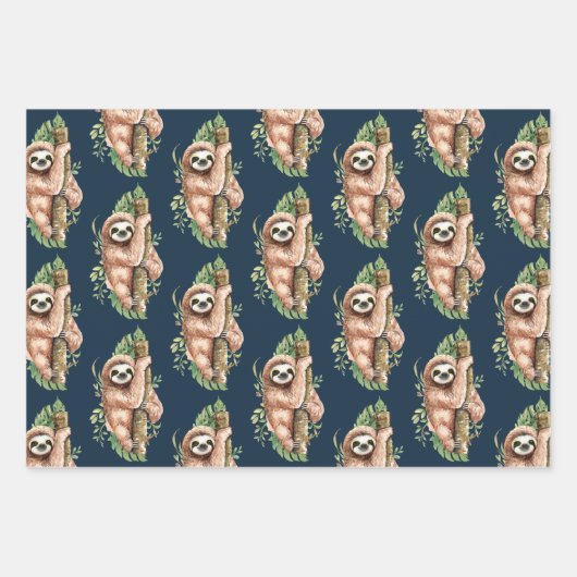 Muster für niedliche Wasserfarben und tropische Bl Geschenkpapier Set (Vorderseite)