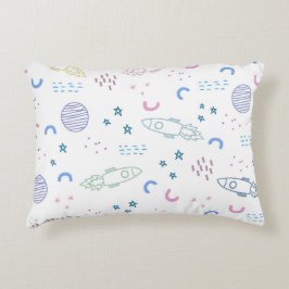 Muster für niedliche Weltraumraketen | Dekokissen