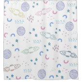 Muster für niedliche Weltraumraketen | Duschvorhan Duschvorhang (Vorderseite)