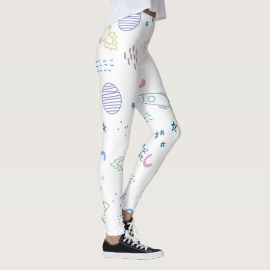 Muster für niedliche Weltraumraketen | Leggings (Rechts)