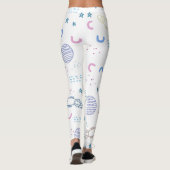 Muster für niedliche Weltraumraketen | Leggings (Rückseite)
