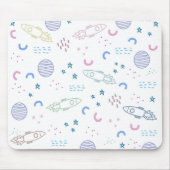 Muster für niedliche Weltraumraketen | Mauspad (Vorne)