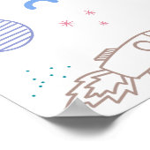 Muster für niedliche Weltraumraketen | Poster (Ecke)