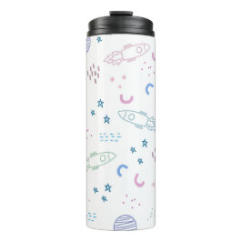 Muster für niedliche Weltraumraketen | Thermobeche Thermosbecher