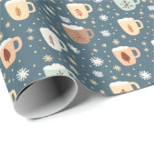 Muster für niedliche Whimsical Hot Kakao-Tasse Geschenkpapier (Rolleneckpunkt)
