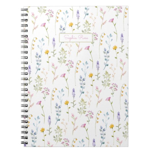 Muster für niedliche Wildblume Notizblock (Vorderseite)