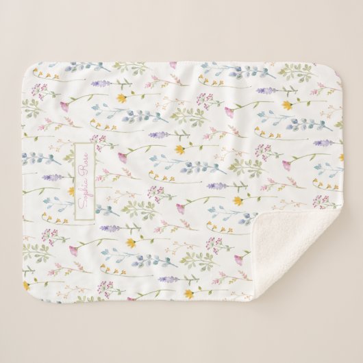 Muster für niedliche Wildblume Sherpadecke (Vorderseite (Horizontal))