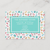 Muster für niedliche Zahlen - Lehrer/Lehrer Visitenkarte (Vorderseite)