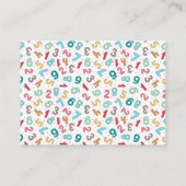 Muster für niedliche Zahlen - Lehrer/Lehrer Visitenkarte (Rückseite)