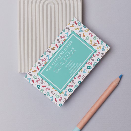 Muster für niedliche Zahlen - Lehrer/Lehrer Visitenkarte