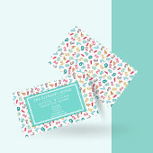 Muster für niedliche Zahlen - Lehrer/Lehrer Visitenkarte