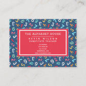 Muster für niedliche Zahlen - Lehrer/Lehrer Visitenkarte (Vorderseite)