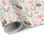 Muster für niedliches Camping Woodland Tiere Geschenkpapier (Rolleneckpunkt)