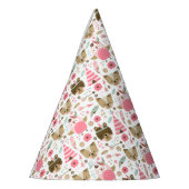 Muster für niedliches Camping Woodland Tiere Partyhütchen (Links)