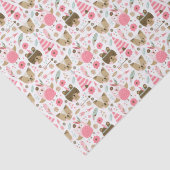 Muster für niedliches Camping Woodland Tiere Seidenpapier (Detail)