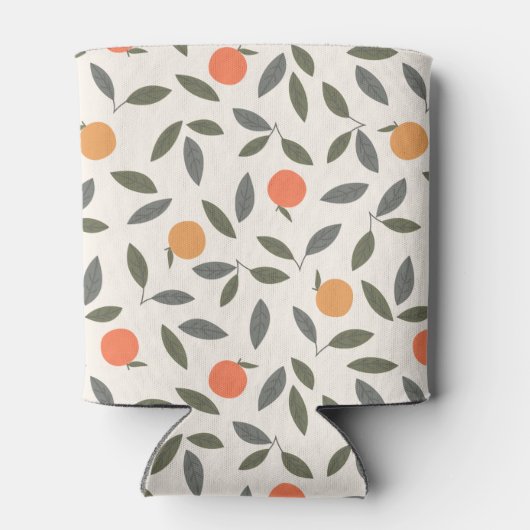 Muster für niedliches Orange und Blätter Dosenkühler (Rückseite)