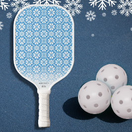 Muster für nordischen Strick Blau Personalisierter Pickleball Schläger