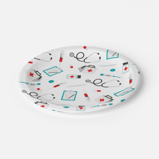 Muster für Nursen-Party Pappteller (Schrägansicht)