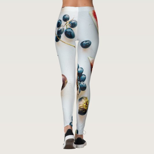 Muster für Obst und Trockenfutter und Blätter Leggings (Rückseite)