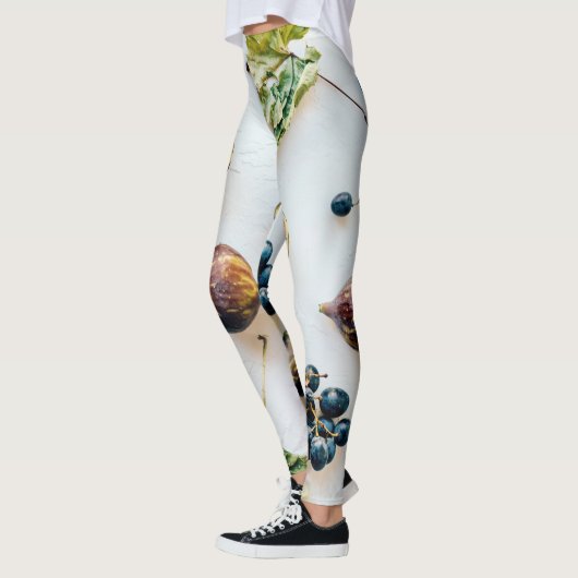 Muster für Obst und Trockenfutter und Blätter Leggings (Links)