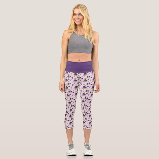 Muster für Obstkörbe - Blaubeeren Capri Leggings (Vorderseite)