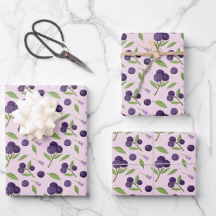 Muster für Obstkörbe - Blaubeeren Geschenkpapier Set