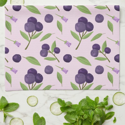 Muster für Obstkörbe - Blaubeeren Geschirrtuch (Gefaltet)