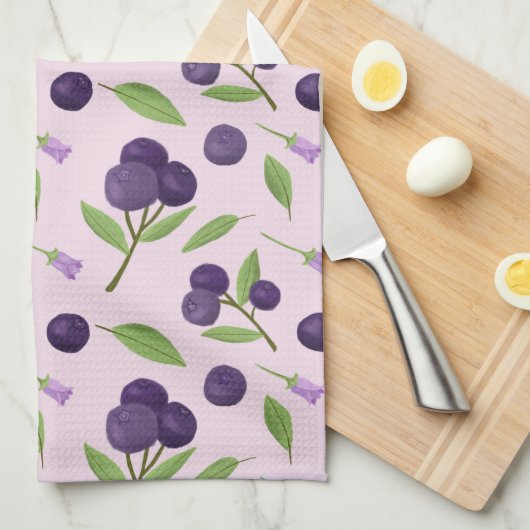 Muster für Obstkörbe - Blaubeeren Geschirrtuch (Viertel Falte)
