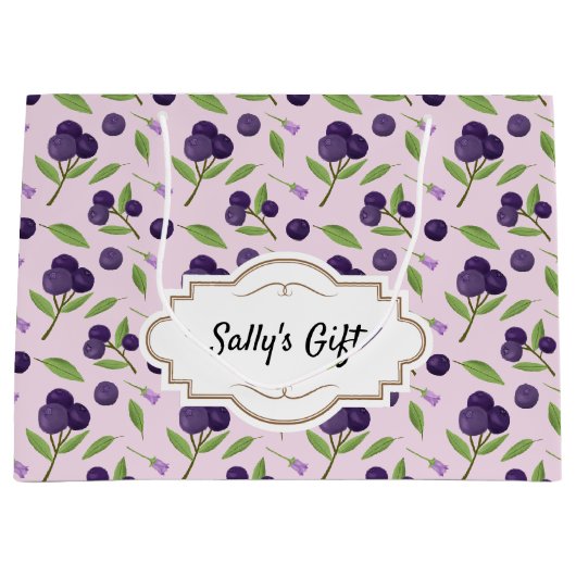 Muster für Obstkörbe - Blaubeeren Große Geschenktüte (Vorderseite)