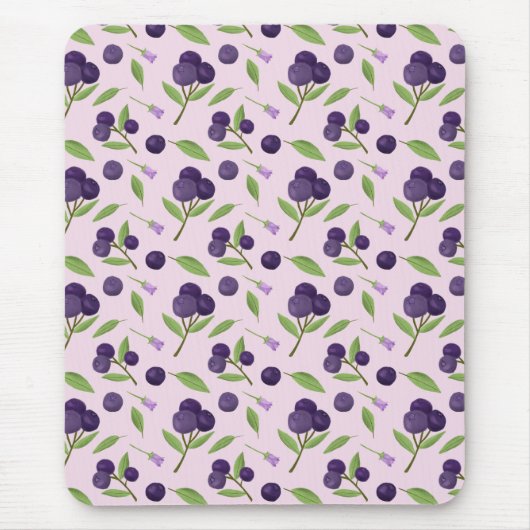 Muster für Obstkörbe - Blaubeeren Mousepad (Vorne)