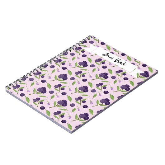 Muster für Obstkörbe - Blaubeeren Notizblock (Linke Seite)