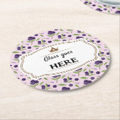 Muster für Obstkörbe - Blaubeeren Runder Pappuntersetzer (Angewinkelt)