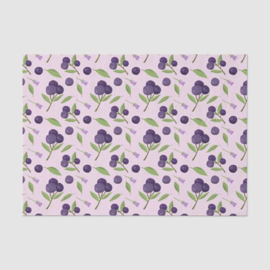 Muster für Obstkörbe - Blaubeeren Seidenpapier (Vorderseite)