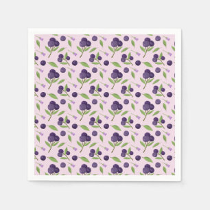 Muster für Obstkörbe - Blaubeeren Serviette