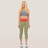 Muster für Obstkörbe - Erdbeeren Capri Leggings (Vorderseite)