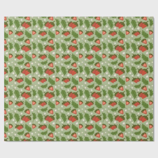 Muster für Obstkörbe - Erdbeeren Geschenkpapier (Flach)