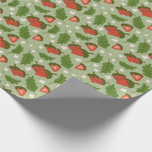 Muster für Obstkörbe - Erdbeeren Geschenkpapier (Ecke)